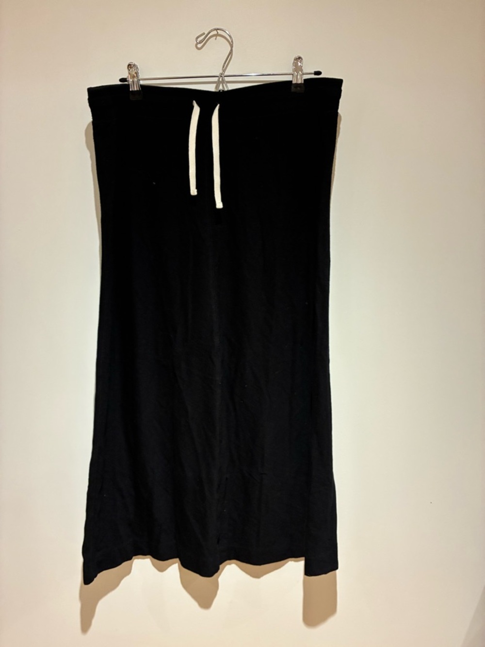 Black Drawstring Midi Skirt
